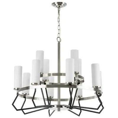 723125 Люстра FLUME 12х40W E14 ЧЕРНЫЙ МАТОВЫЙ/НИКЕЛЬ Lightstar