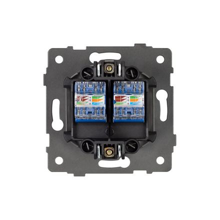 Механизм компьютерной розетки двойной SCT-MPC2-PL-GR-V (RJ-45, CAT6) (Arlight, -)