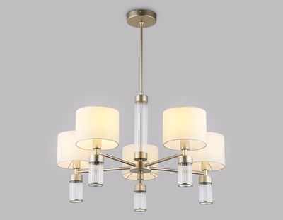 Светильник подвесной LH71301/5 CGD/WH золото/белый E14/5 max 40W D680*740