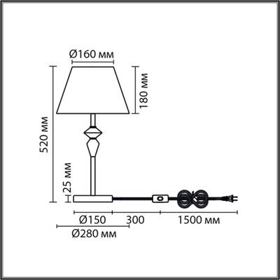 8274/1T CLASSI никель/белый/серый, металл/керамика/ткань Настольная лампа Е14 1*40W 220V VERMONT