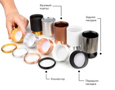 Насадка передняя для корпуса светильника с диаметром отверстия D60mm N6113 PYG золото желтое полированное D60*H30mm Out0mm MR16