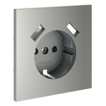 VLS000905 Накладка для розетки с заземлением и защитными шторками, с USB A+A, S70 (сталь). (ТМ Maytoni)