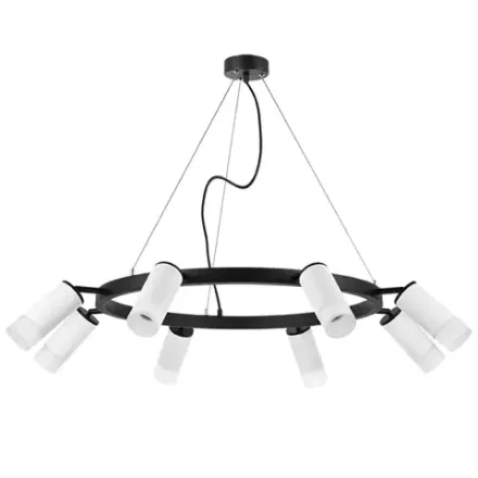 LR0183681 Люстра RULLO 8х50W GU10 ЧЕРНЫЙ/БЕЛЫЙ (571018+214436-8+202431-8)