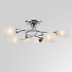 Светильник потолочный с белыми плафонами 2275/6 хром