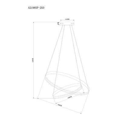 Подвесная люстра Arte Lamp MERIDIANA A2198SP-2GO, 1хLED