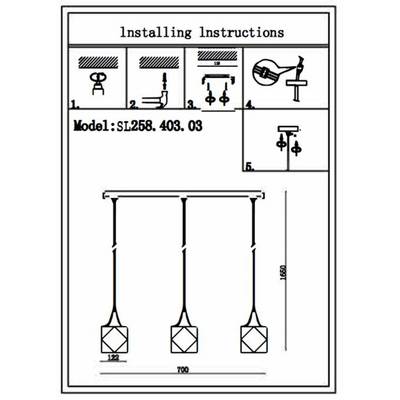 SL258.403.03 Люстра подвесная ST-Luce Черный/Черный, Золото E14 3*40W