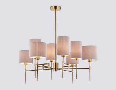 Светильник на штанге LH72383/8 BS/GR латунь/серый E14*8 max 40W D810*705