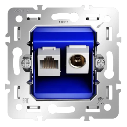 VLS0607M Механизм розетки TV+RJ45 кат. 6, S70. (ТМ Maytoni)