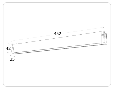 Светильник светодиодный диммируемый для шинопровода Magnetic 220V GL1282 BK черный IP20 18W 3000K-6400K 120° 452*25*42 (Без ПДУ)