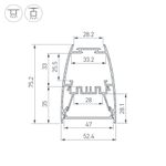 Профиль LINE-5075-U-HONEYCOMB-2000 BLACK (Arlight, Алюминий)