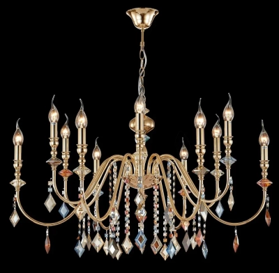 Люстра Crystal Lux MERCEDES SP6+6 GOLD/COLOR 0951/312