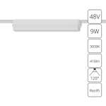 Магнитный трековый светильник Arte Lamp RAPID A1153PL-1WH, 1хLED