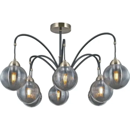IL0433-8PSQ-79 BK AB светильник потолочный ILLUMICO, E27х8