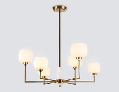 Светильник на штанге LH53015/6 BS/FR латунь/белый матовый G9*6 max 40W D690*680