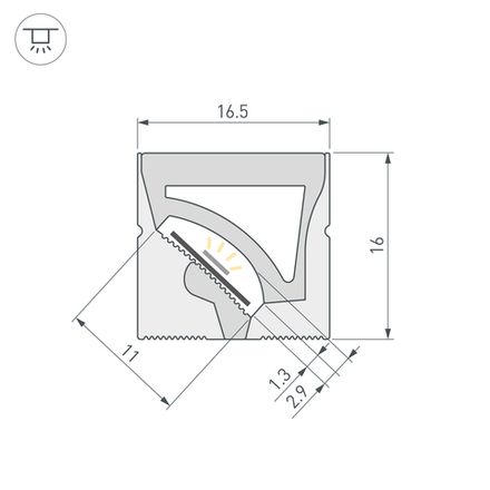Силиконовый профиль WPH-FLEX-1616-TWIST-S11-10m WHITE (Arlight, Силикон)