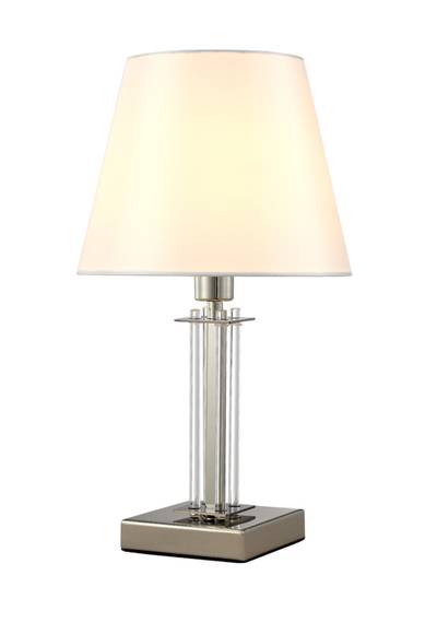 Настольная лампа Crystal Lux NICOLAS LG1 NICKEL/WHITE 3400/501