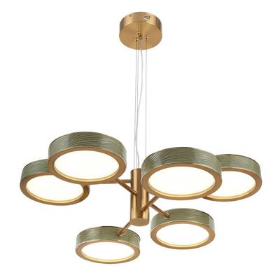 5450/99LA L-VISION ODL_EX26 зеленый/античная бронза/металл/керамика/хрусталь/акрил Подвес LED x 99W 2000К/3000K/4000K/переключ. RIVIERA