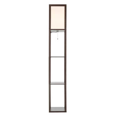 8090/1F COMFI LN25 кофейный/белый, дерево/текстиль Торшер Е27 1*60W 220V PRACTIC
