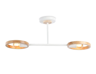Подвесной светильник со сменной лампой TR8243/2 WH/LWD белый/светлое дерево E27/2 max 40W 590*165*220