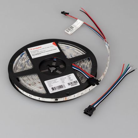 Светодиодная лента герметичная DMX-SE-B60-10mm 24V RGB-PX6 (14 W/m, IP65, 5060, 5m) (Arlight, бегущий огонь)