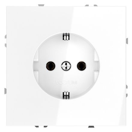 VLS040101 Розетка встраиваемая VOLTUM S70 с заземлением 16А, (белый глянцевый) (ТМ Maytoni)