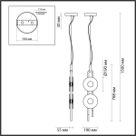 5407/23L MODERN ODL_EX24 101 черный/золотой/металл/стекло Подвес LED 23W 3000K 1940Лм MAGNET