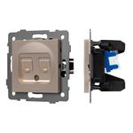 Механизм компьютерной розетки двойной SCT-MPC2-PL-GD-V (RJ-45, CAT6) (Arlight, -)