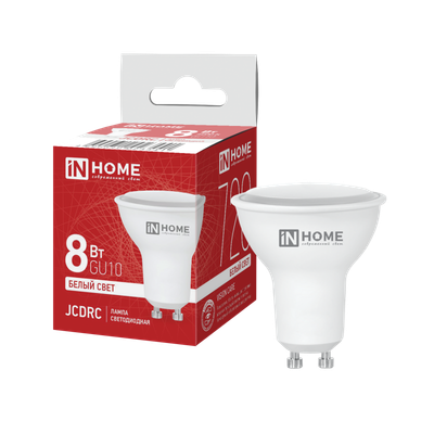 Лампа светодиодная LED-JCDRC-VC 8Вт рефлектор 4000К нейтр. бел. GU10 720лм 230В IN HOME 4690612023441