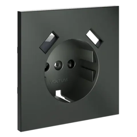 VLS000906 Накладка для розетки с заземлением и защитными шторками, с USB A+A, S70 (титан). (ТМ Maytoni)