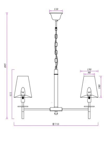 Подвесная люстра Arte Lamp RICCARDO A4075LM-5BK, 5хE14