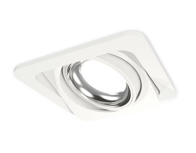 Комплект встраиваемого поворотного светильника XC7658002 SWH/PSL белый песок/серебро полированное MR16 GU5.3 (C7658, N7022)