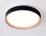 Потолочный светодиодный светильник с пультом FZ1324 BK/LWD черный/светлое дерево IP20 41W 3000-6400K D390*70 (ПДУ ИК)