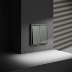 VLS020606 Выключатель с самовозвратом встраиваемый VOLTUM S70 двухклавишный 10А, (титан) (ТМ Maytoni)