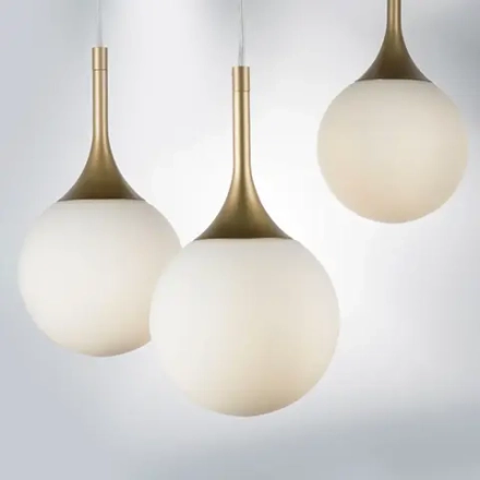 813012 Подвес GLOBO 1х40W E14 золото/белый