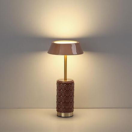 5453/8TLA L-VISION ODL_EX26 светлая бронза/бежевый/кофейный/металл/керамика Настольная лампа беспроводная LED*8W 3000K LULU