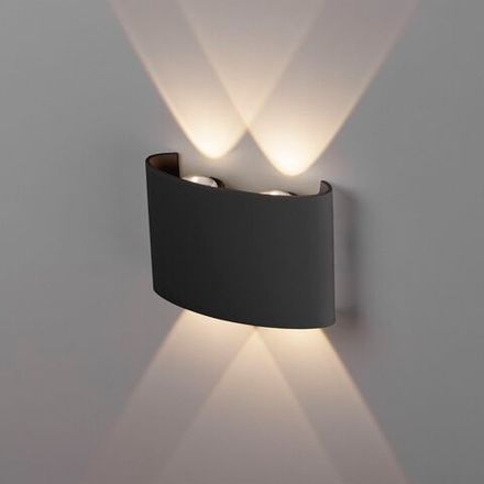 Уличный настенный светодиодный светильник TWINKY DOUBLE черный 1555 TECHNO LED  черный