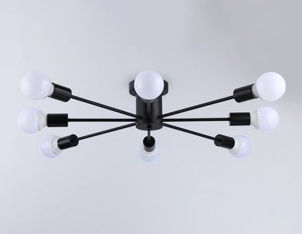 Потолочный светильник в стиле лофт TR80411/8 BK черный E27/8 max 60W D950*150