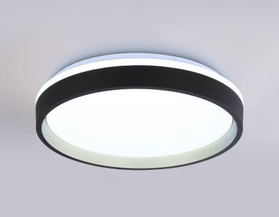Потолочный светодиодный светильник с пультом FZ604 BK/GD черный/золото IP20 46W 3000K-6500K+RGB D390*80 (ПДУ ИК)