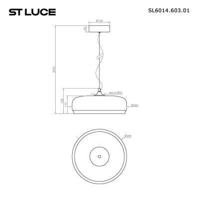 SL6014.603.01 Светильник подвесной ST-Luce Черный/Коричневый, с пузырьками LED 1*42W 3000K