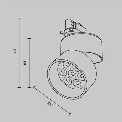 Трековый светильник Alfa Trinity 2700K 15Вт 36°, TR199-3-15W2.7K-M-B. TM Maytoni