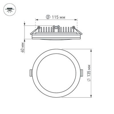 Светодиодная панель LTD-135SOL-20W Day White (Arlight, IP44 Пластик, 3 года)