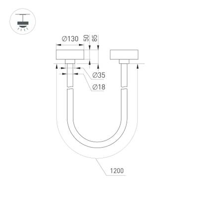 Светильник SP-TROPIC-SURFACE-R18-L1200-18W Day4000 (GD, 360 deg, 230V) (Arlight, IP20 Пластик, 3 года)