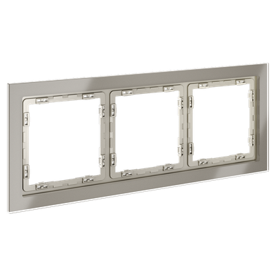 VLS110304 Рамка стеклянная VOLTUM S70 на 3 поста, (шелк, стекло) (ТМ Maytoni)