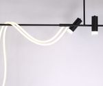 08039-180A,19 Подвес диммируемый Кайли черный L182 h120 Led 2*60W+GU10 3*3W(4000K) с пультом ДУ
