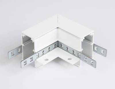 Коннектор угловой для встраиваемого шинопровода под ГКЛ 9,5мм Magnetic GL3352-9.5 WH белый 85*85*H46.8