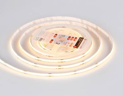 Светодиодная лента GS4701 COB 480Led/ 12W m/ 24V IP20 3000K/ 5000*8*1.54mm/ кратность резки 50mm (2 конт.)
