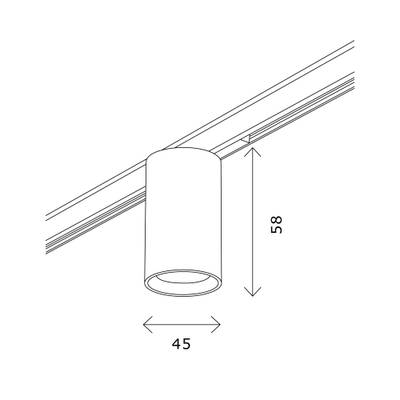 ST671.436.09 Магнитный трековый светильник Черный LED 1*9W 3000K 500Lm Ra&gt;90 36° IP20 D45xH63 24V