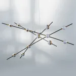 745247 Люстра BERGAMO LED 5Wх12 4800LM ЧЕРНЫЙ МАТОВЫЙ/ЗОЛОТО 4000K Lightstar