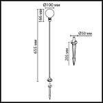 7121/2GL NATURE ODL26 Уличный светильник 655мм металл/стекло IP65 LED 2W 99Лм 24V DANDE (нужен драйвер 357781/357782)