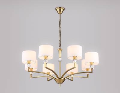 Светильник подвесной LH71133/8 BS/WH латунь/белый E14/8 max 40W D840*880